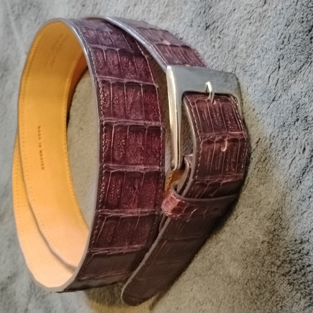 NWOT MENS ROGER BOOTS GENUINE CROCODILE BELT